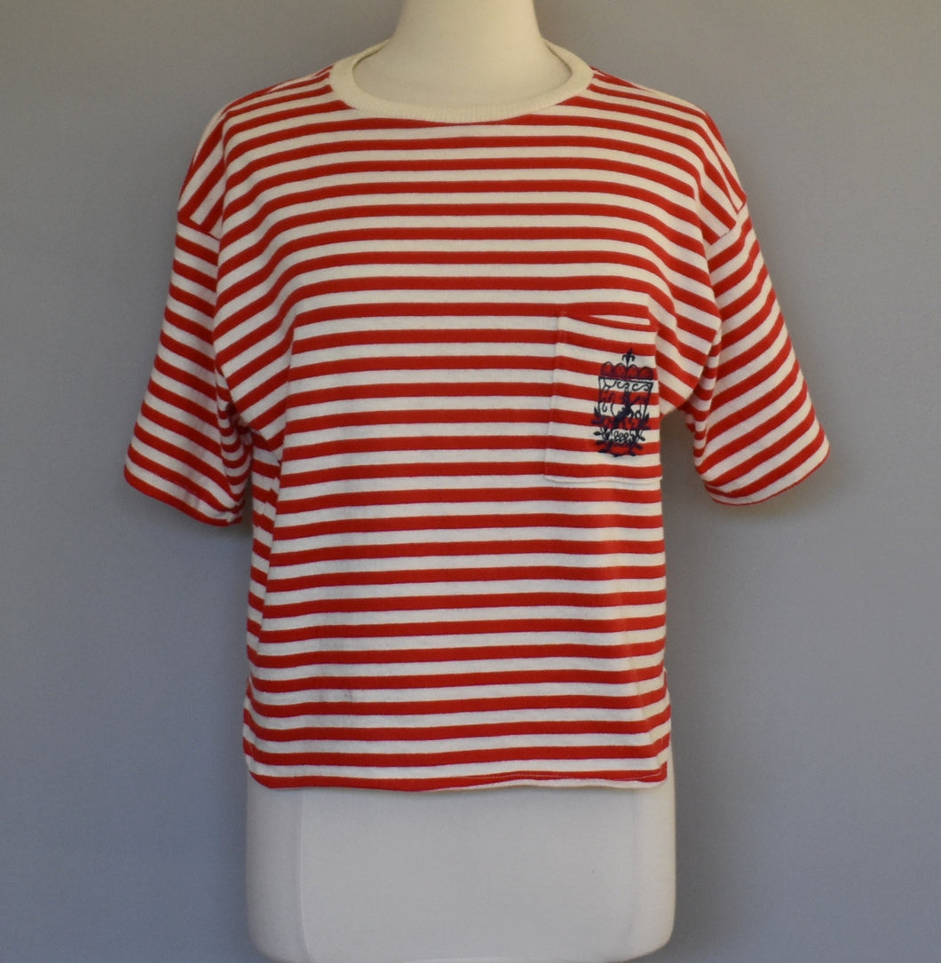 Vintage 80s Earthquake Striped Tee Size Large to XL