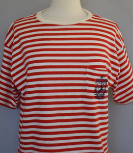 Vintage 80s Earthquake Striped Tee Size Large to XL