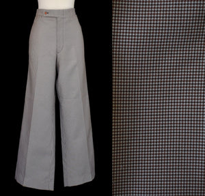 Vintage 70s Hounds Tooth High Waist Pants Size 35" x 28 1/2"