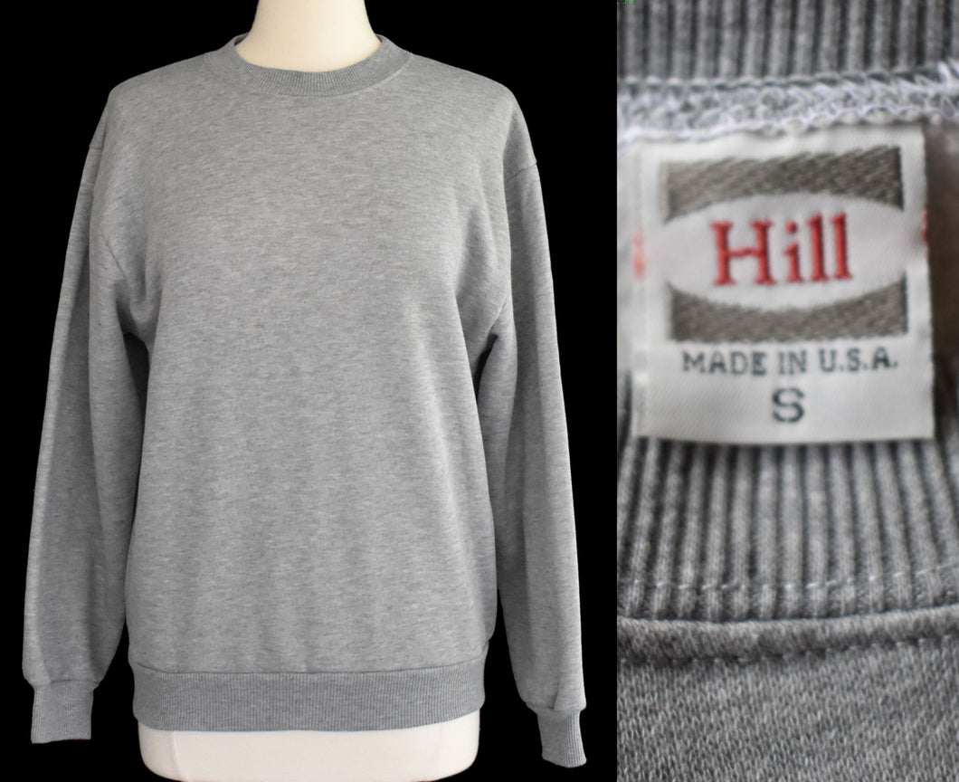 Vintage 80s Gray Blank Oversized Sweatshirt Size Small to Medium