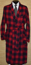 Load image into Gallery viewer, Vintage 50s Mens Red &amp; Black Checked Wrap Robe W Original Belt Size Medium to Large