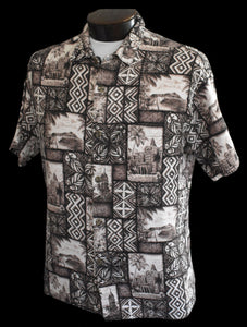 Vintage 80s Honolulu Hawaii Mens Hawaiian Shirt Size Medium to Large