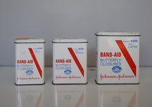 Load image into Gallery viewer, Vintage 60s Metal Band-Aid Tin Box With Butterfly Closures