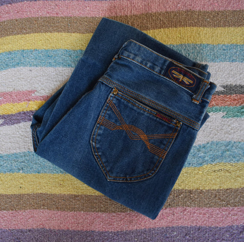 Vintage 70s Brittania Dark Wash Heavy Denim Jeans Size 30 x 31