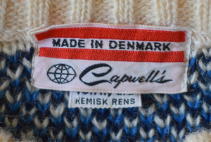 Vintage 70s Nordic Snowflake Pattern Sweater Size Medium