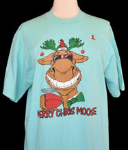 Load image into Gallery viewer, Vintage 90s Christmas Moose Dad Humor T-shirt Size Large to XL