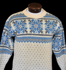 Vintage 70s Nordic Snowflake Pattern Sweater Size Medium