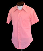 Load image into Gallery viewer, Vintage 70s Semi Sheer Coral Pink Shirt,  Polyester Button Front, Vintage 1970s, Size Medium