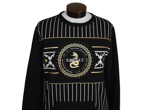 Supply & Demand Cobra Black Stiped Pullover Sweatshirt Size XL Extra Large