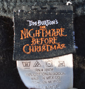 Vintage 90s Jack Skellington Nightmare Before Christmas Movie Striped Tee Size Large to XL