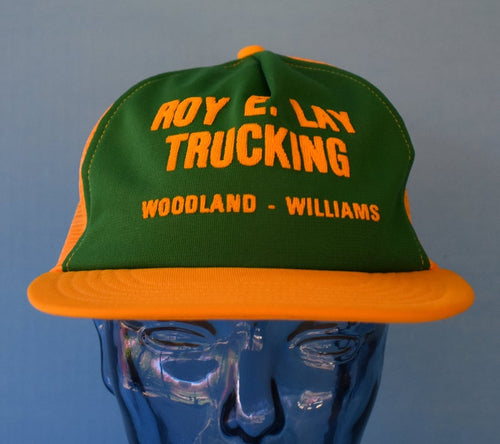 Vintage 80s Roy E. Lay Trucking Two Tone Trucker Hat - Squidbillies